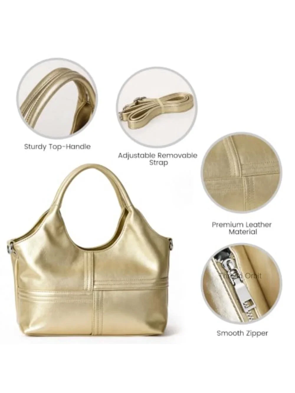 Medium Vegan Leather Tote Hobo Bag with Detachable Satchel Strap